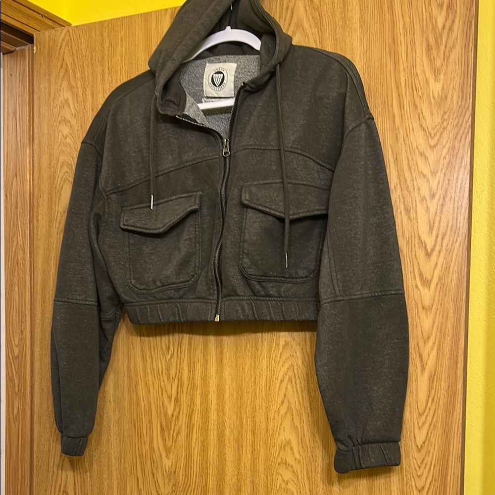 Urban Outfitters Brown Bomber Jacket with Cropped Design